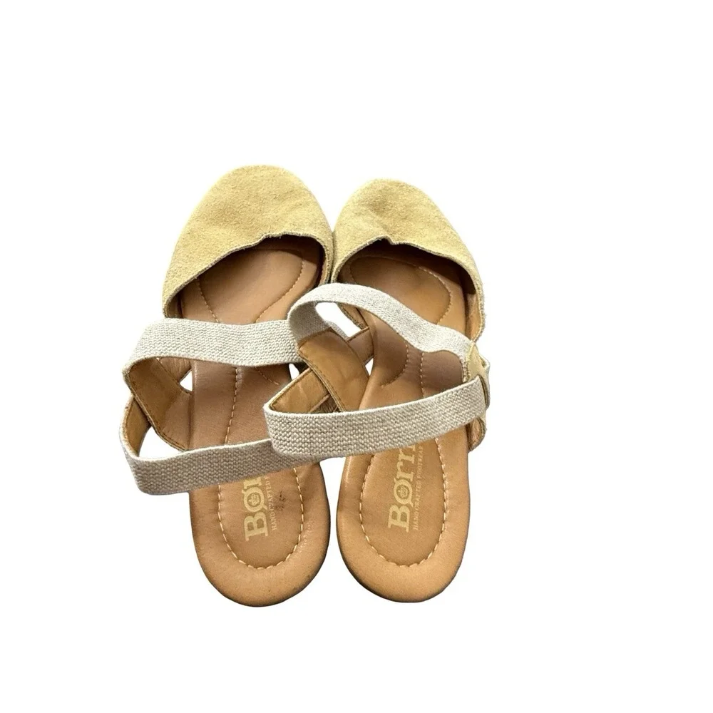Born Coco Slingback Comfort Flat butter Leather Suede Closed Toe Shoe Size 9